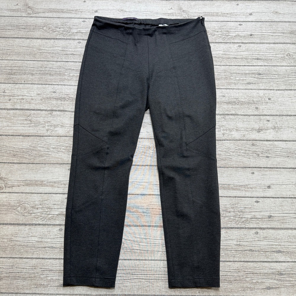 Laurel Dress Pants Womens 18 Gray Side Zip Slim Fit Tapered Leg Stretch Trousers